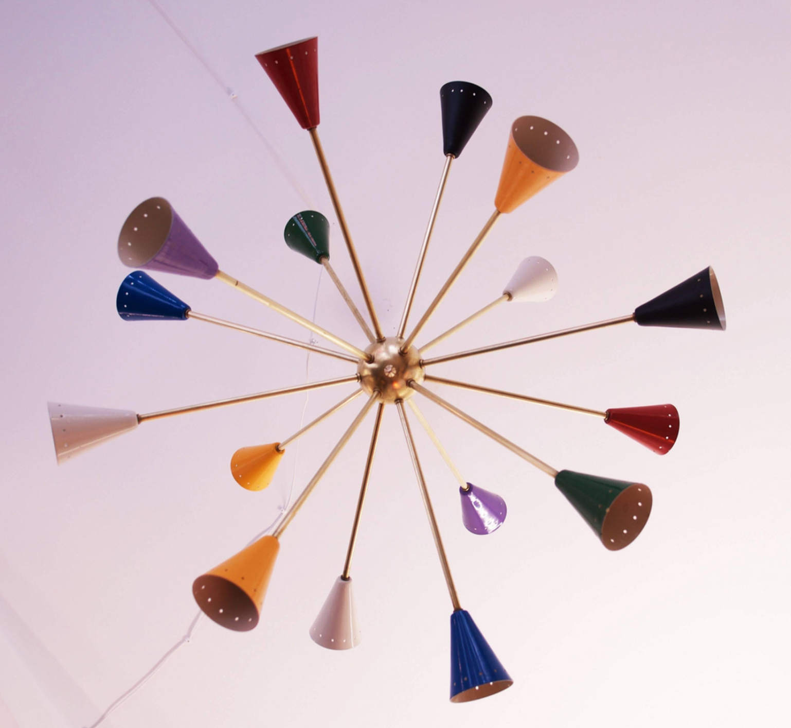 Sputnik chandelier 16 multicolored arms
