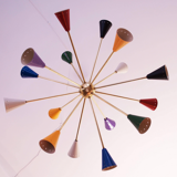 Sputnik chandelier 16 multicolored arms