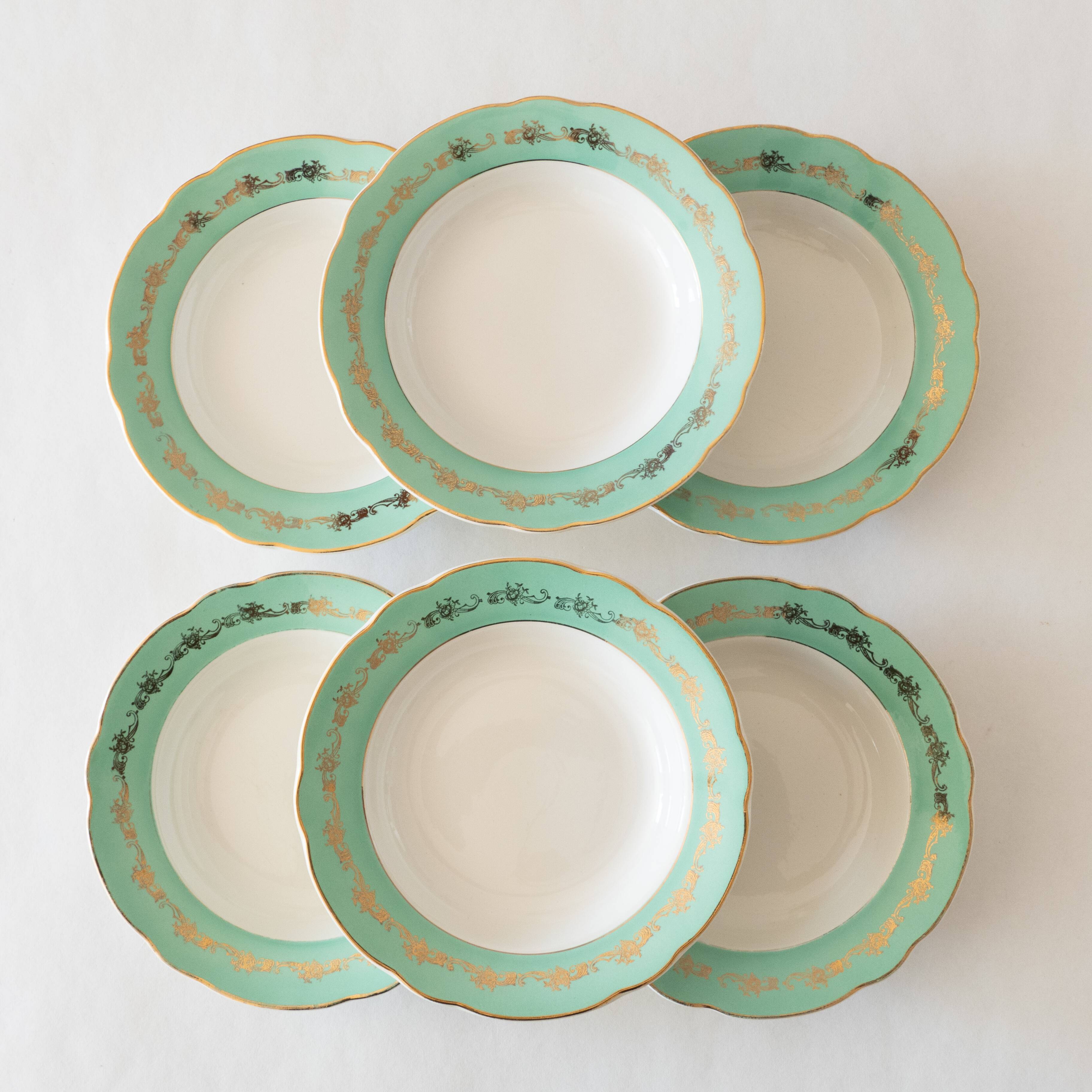 6 antique plates in fine earthenware St Étienne