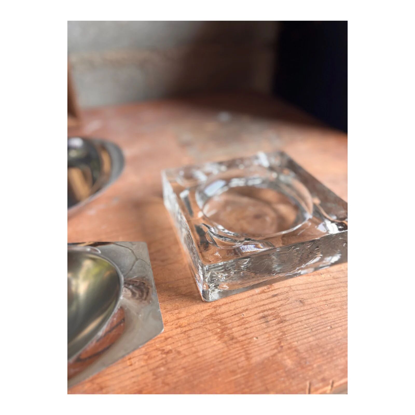 70s glass ashtray