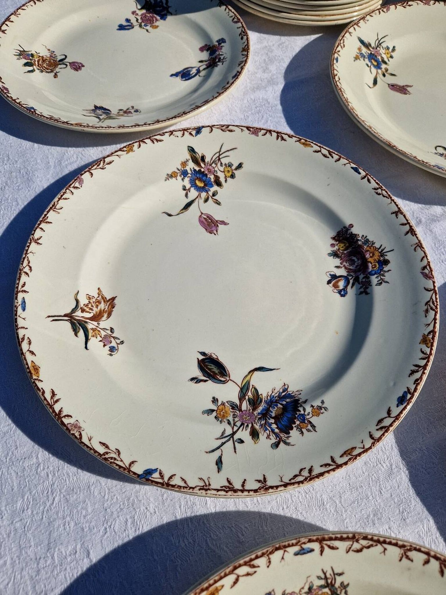 Clairefontaine earthenware plate and fruit bowl set, Saxe model