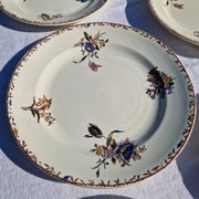 Clairefontaine earthenware plate and fruit bowl set, Saxe model
