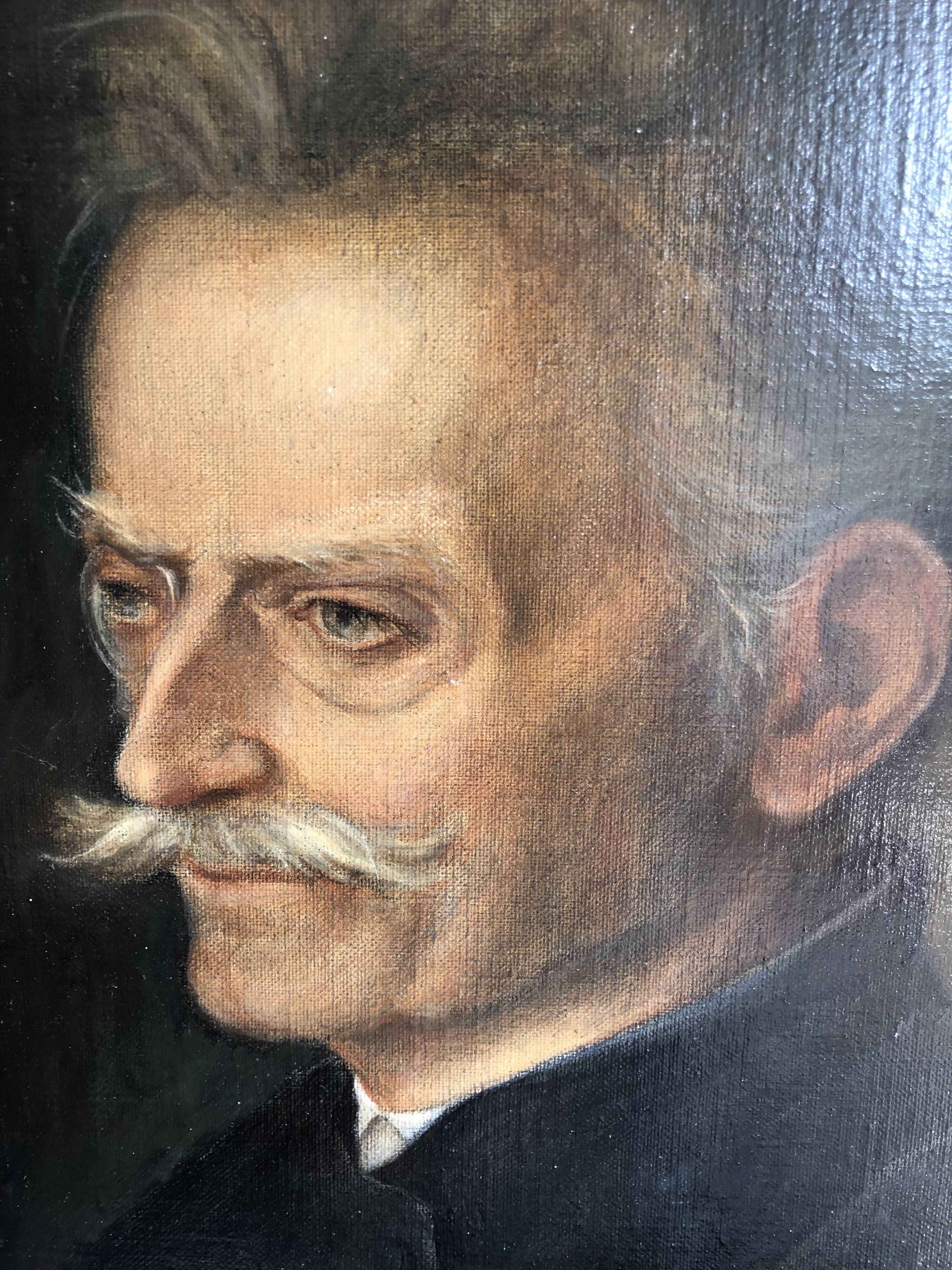 Portrait of a man with a mustache oil on canvas