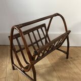 Vintage rattan magazine holder
