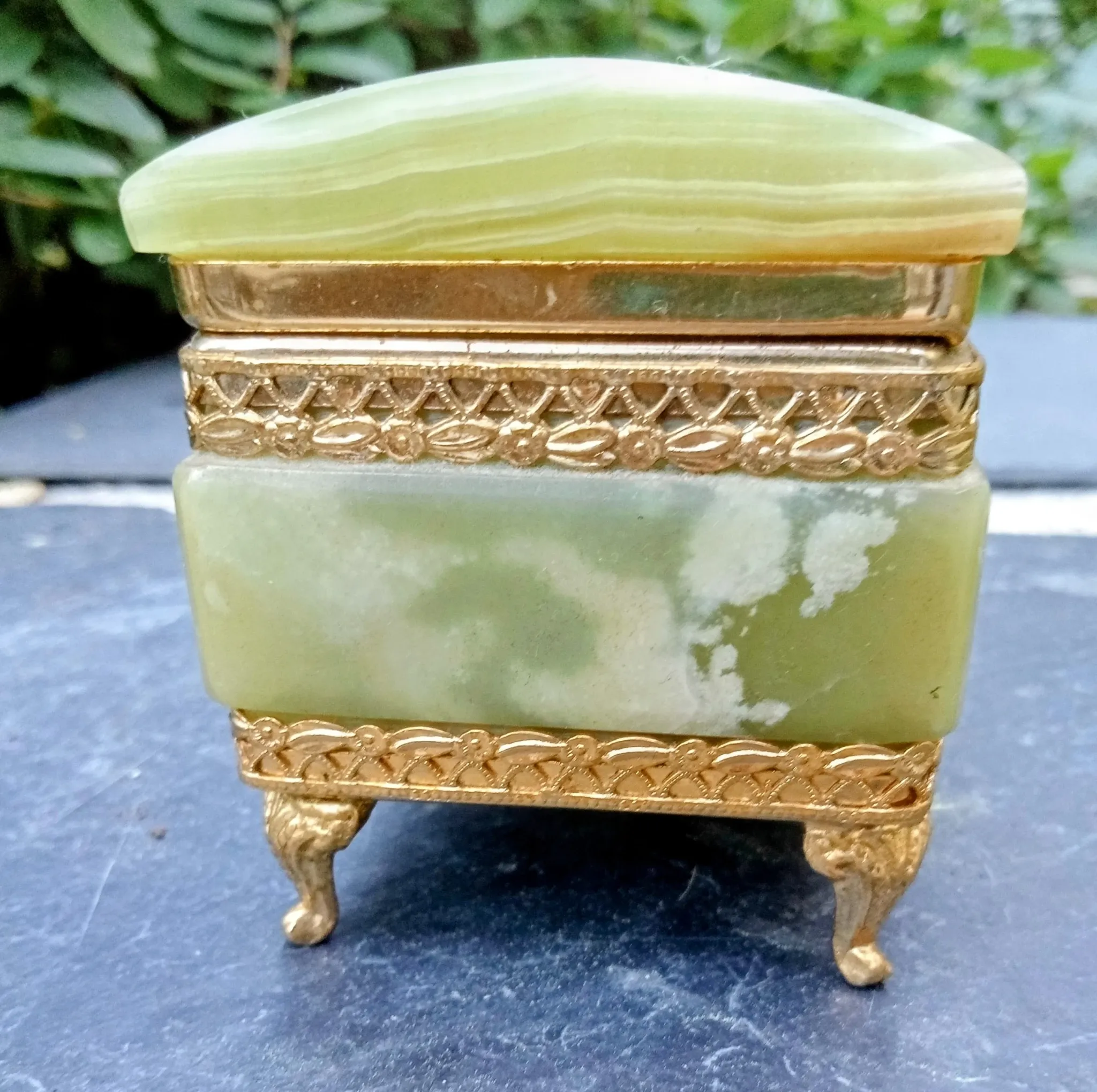 Ashtray, onyx jewellery box from the 1960s, vintage Italy.