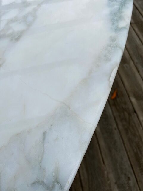 Table ovale marbre arabescato roche et bobois 1970