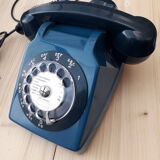 Vintage Blue Phone S63 Socotel with Dial