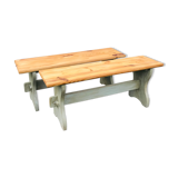 Pair of vintage pine chalet benches