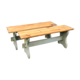 Pair of vintage pine chalet benches