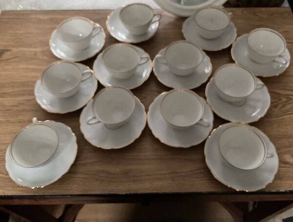 Lot de 12 tasses à café et sous tasses vintage Seltmann Weiden « Pet »