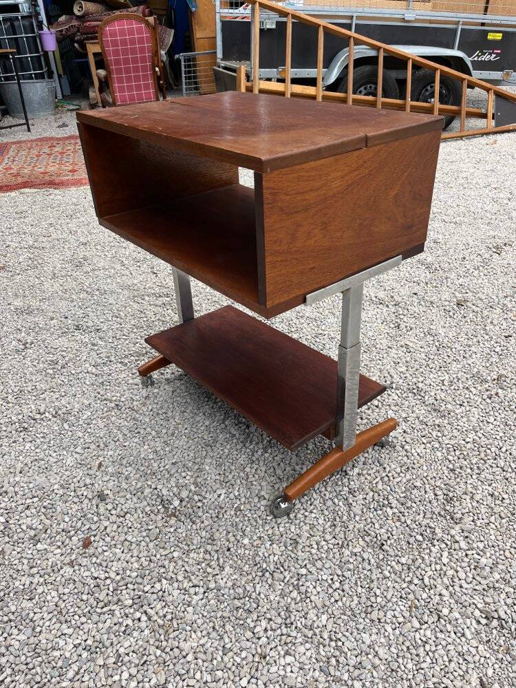 Vintage wood and metal console