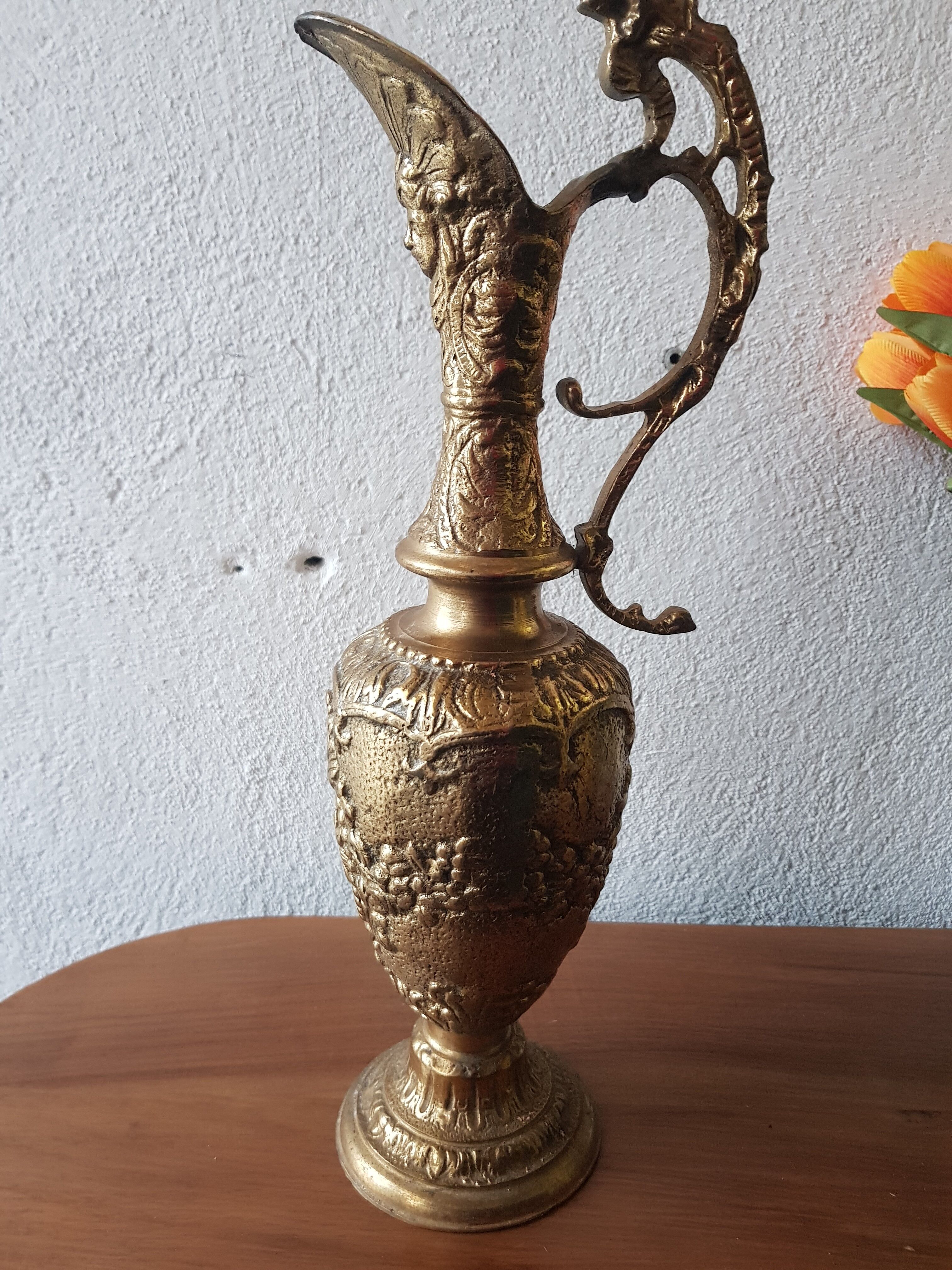 Large golden patina ewer