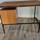 Old wood and metal desk 3 drawers 50s