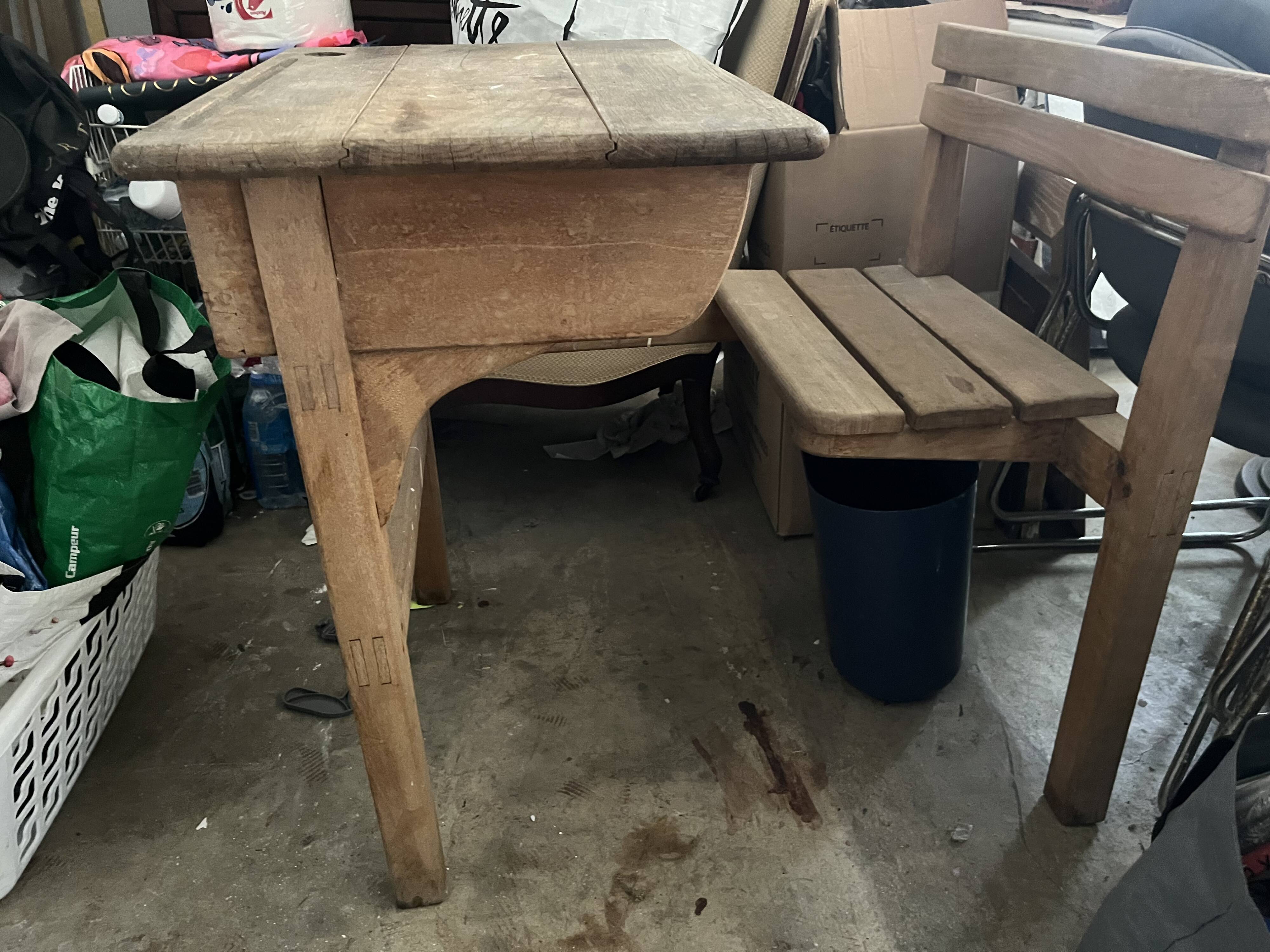 Bureau écolier en bois