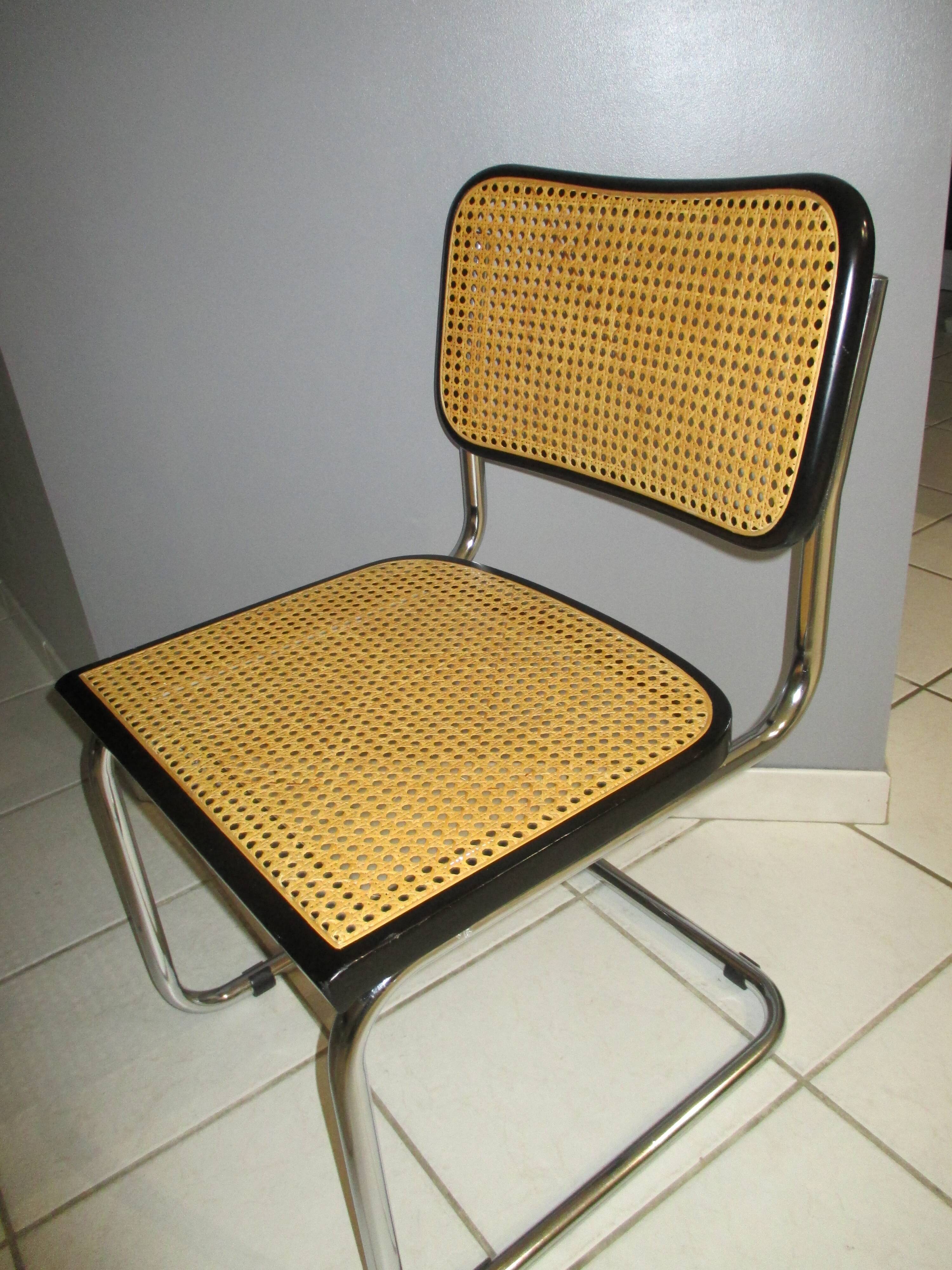 Suite 4 chaises cesca b32 Marcel Breuer 1970/1980