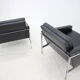 1960s Pair of Steel and Leather Armchairs by Lübke, Germany