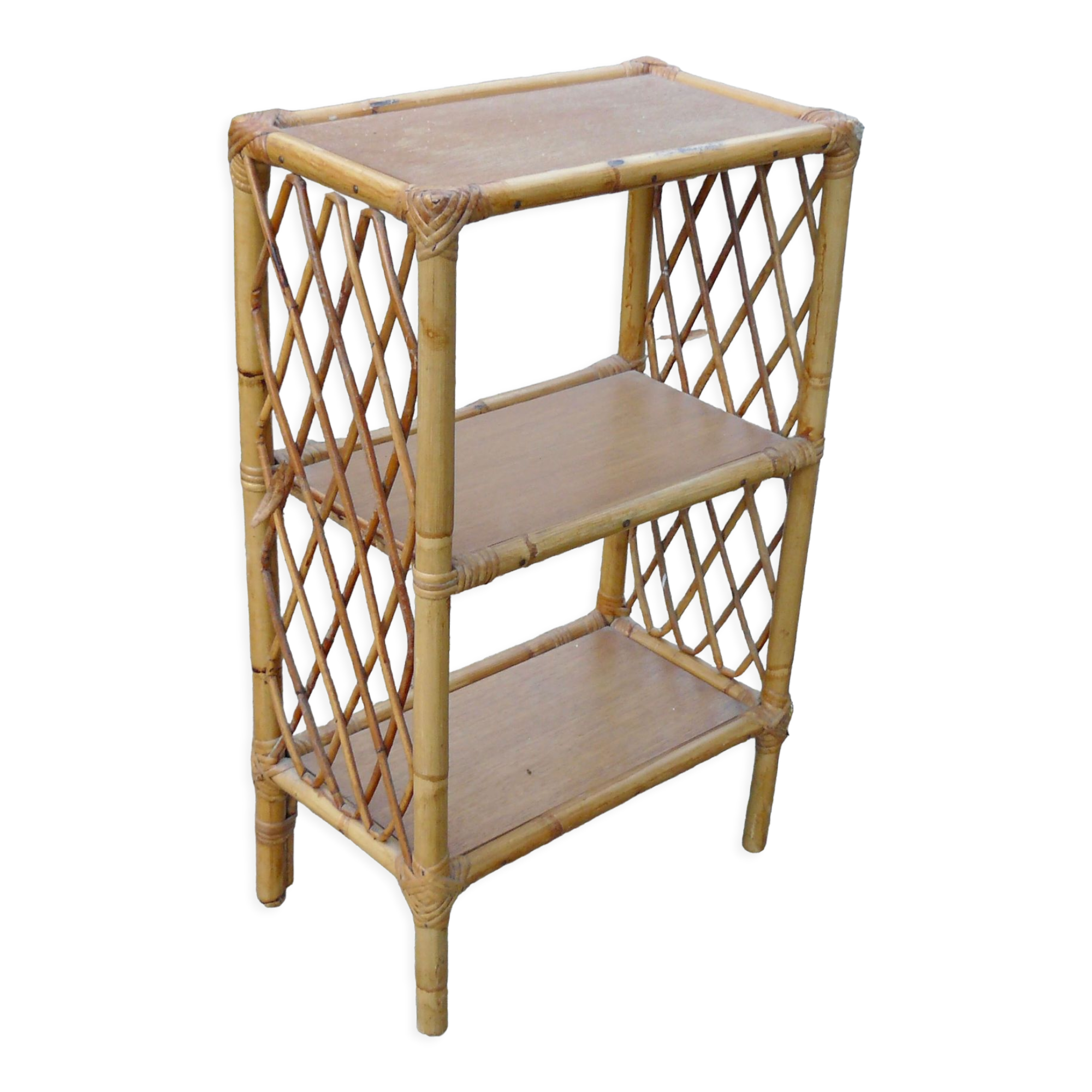 Vintage bamboo and rattan shelf 1960/70