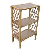 Étagère en bambou et rotin vintage 1960/70