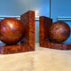 Art Deco pair of bookends in thuya burl.