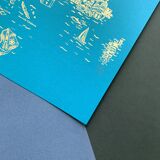 France turquoise & gold screen printing