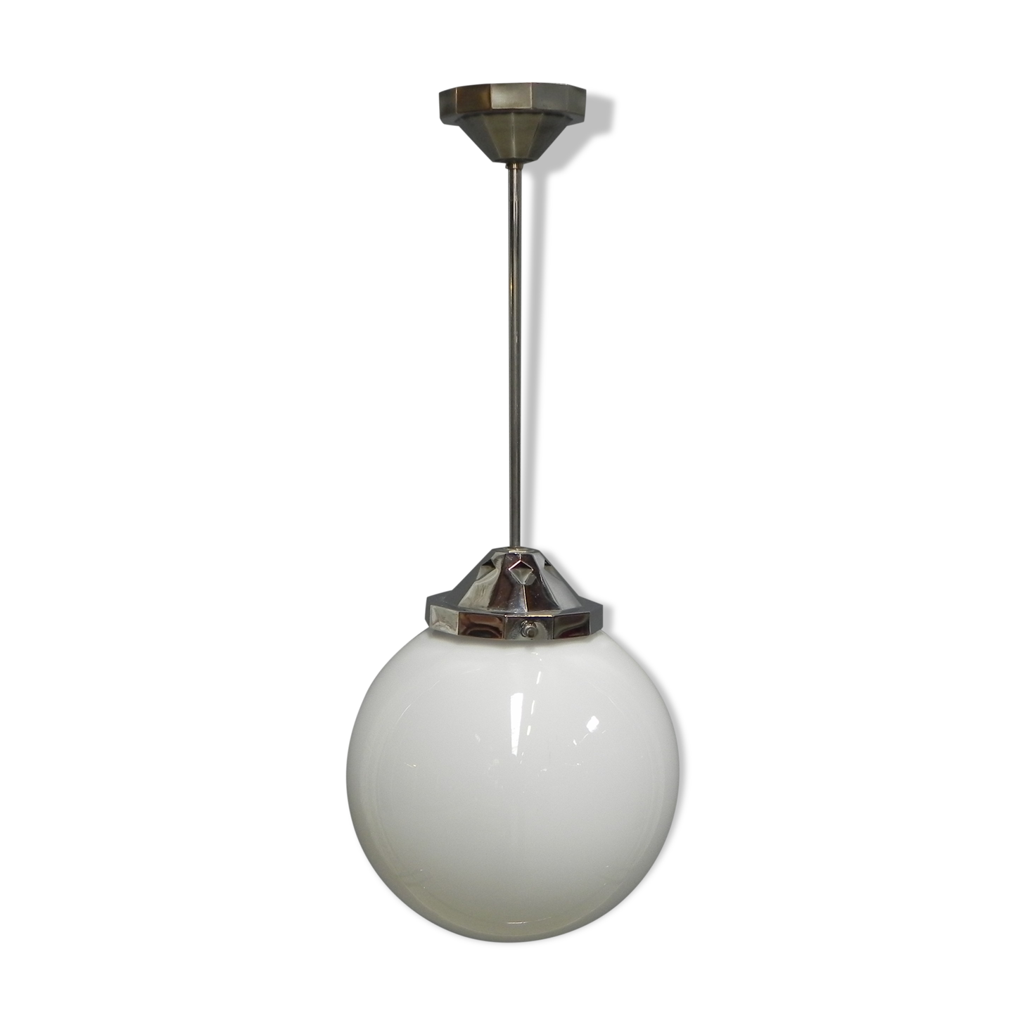 Art Deco hanging lamp with glass globe
