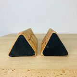 Pair of herbarium vases by Raymonde Leduc in Vallauris, triangle