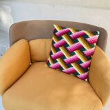 Vintage geometric canvas cushion