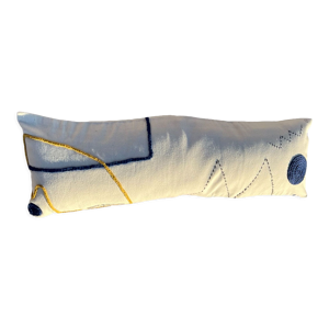 Coussin blanc en coton 90cm x 30cm