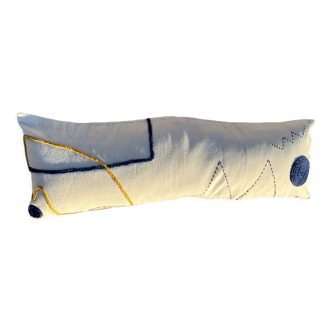White cotton cushion 90cm x 30cm