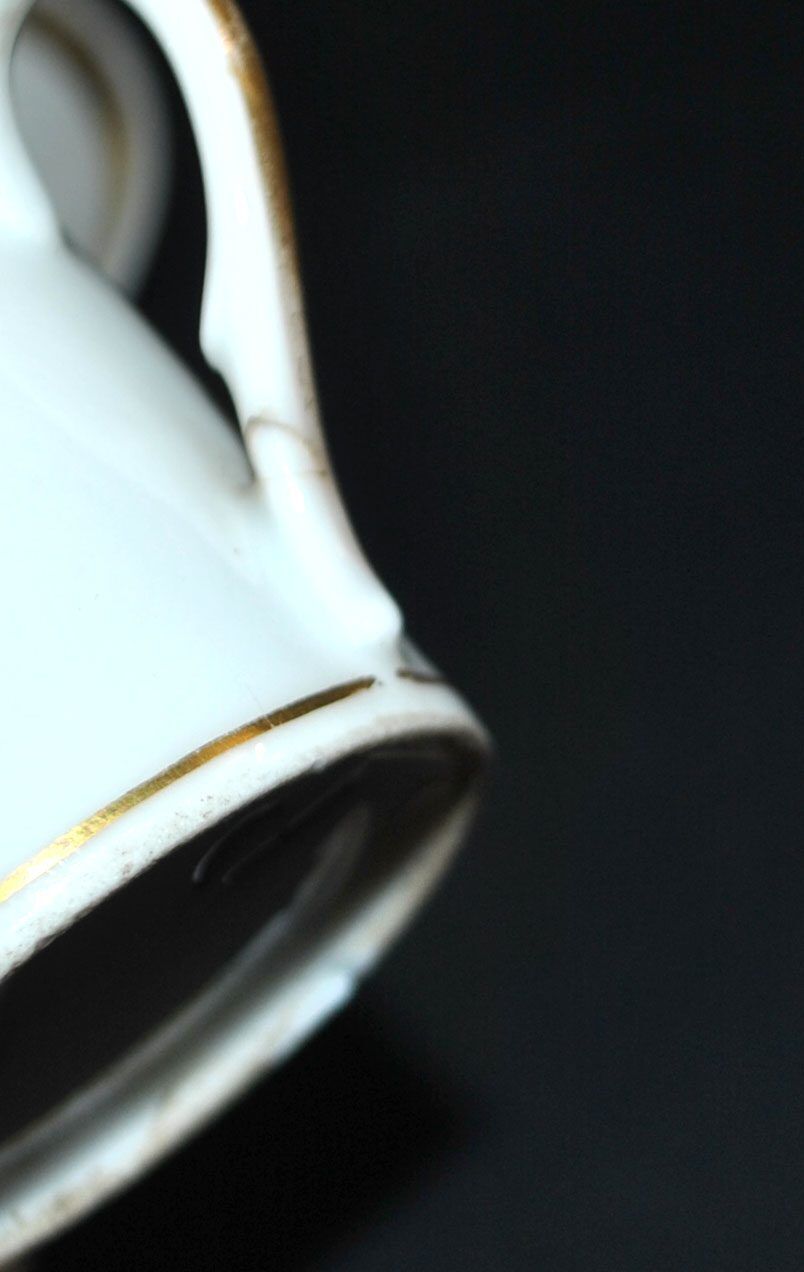 Empire coffee service in porcelain, 19th century swan neck, Paris porcelain