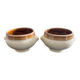 Pair of two-tone soup bowls