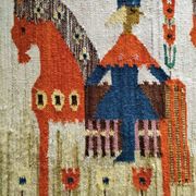 Tapisserie kilim fait main artisanat polonais années 70