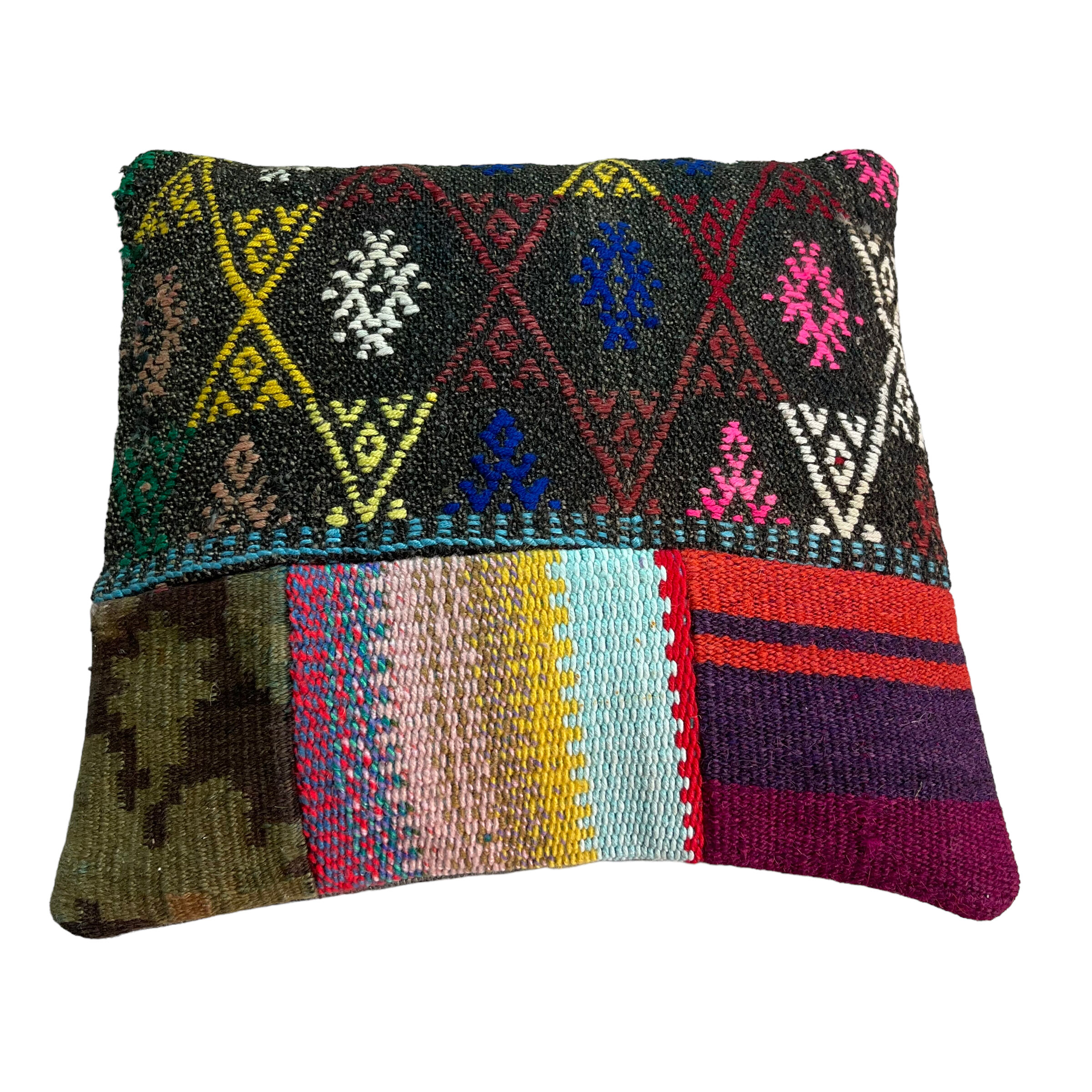 Vintage turkish kilim cushion cover, 40 x 40 cm