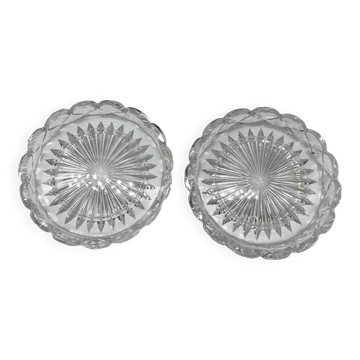 Pair of crystal bowls signed Baccarat – Diameter 13 cm