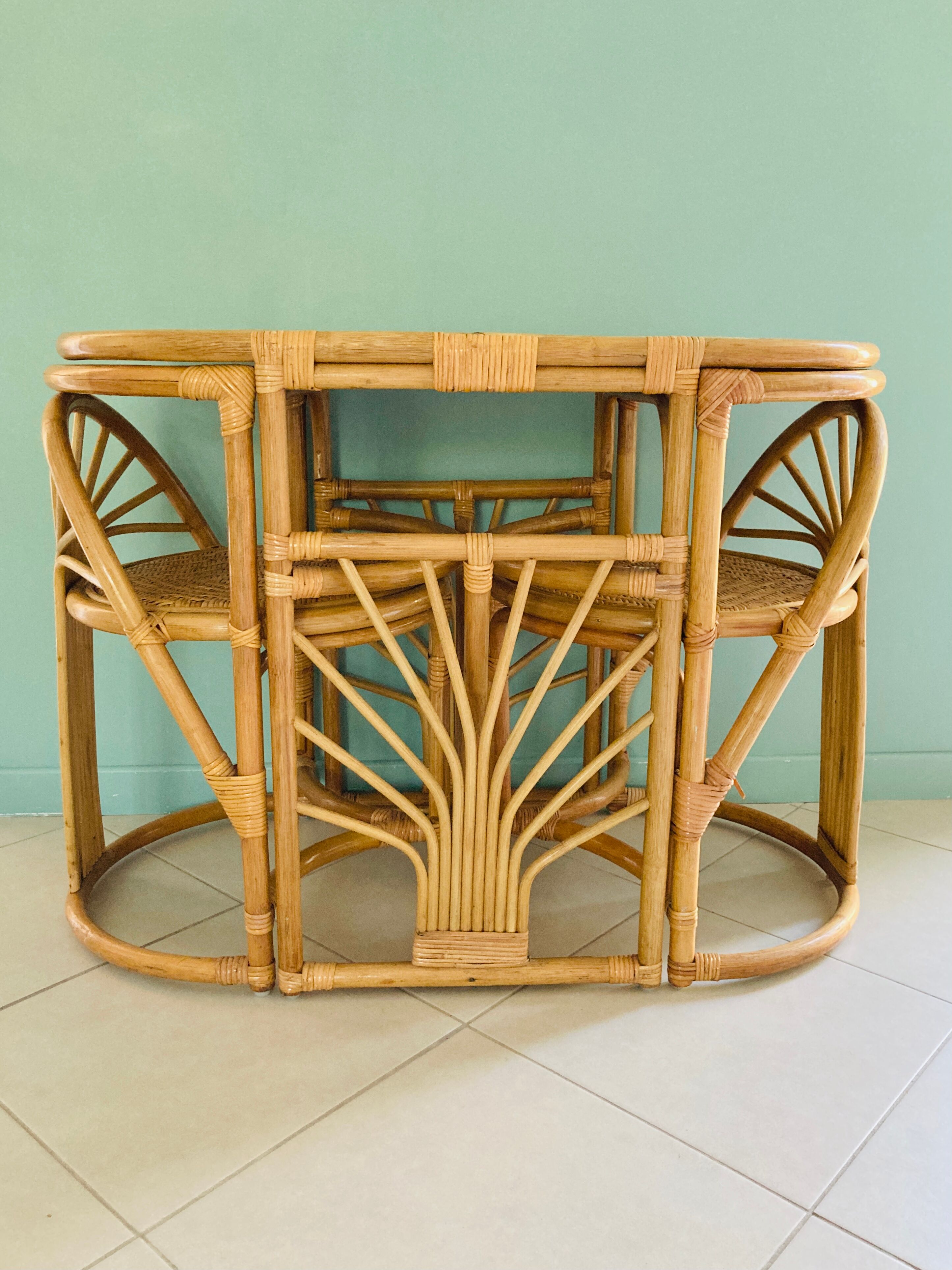 Garden lounge set Art deco in rattan and wicker