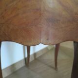 Pair of 2 Louis XV bedside tables - marquetry - 2 drawers - pink marble