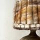 Ceramic table lamp in chamotte stoneware & wool, Alain Blanchard 1970