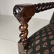 English Barley Twist Library Armchair in Dark Oak, circa 1700