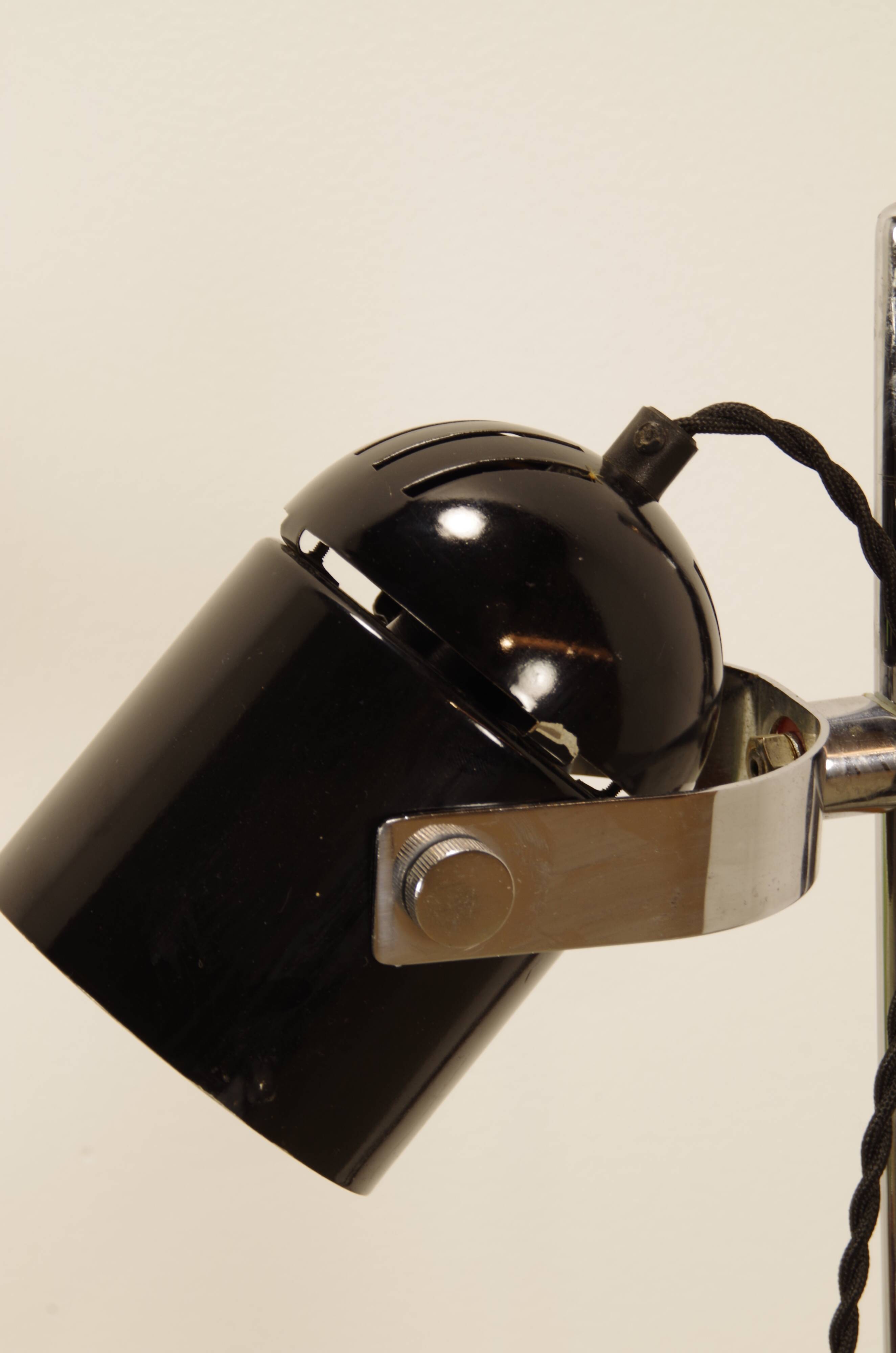 Vintage floor lamp with black spotlight