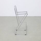 3x Postmodern Bar stool in Chromed Metal, 1980s