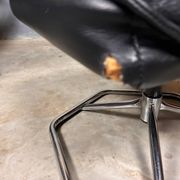Chrome leather footrest in Danish design by Unico