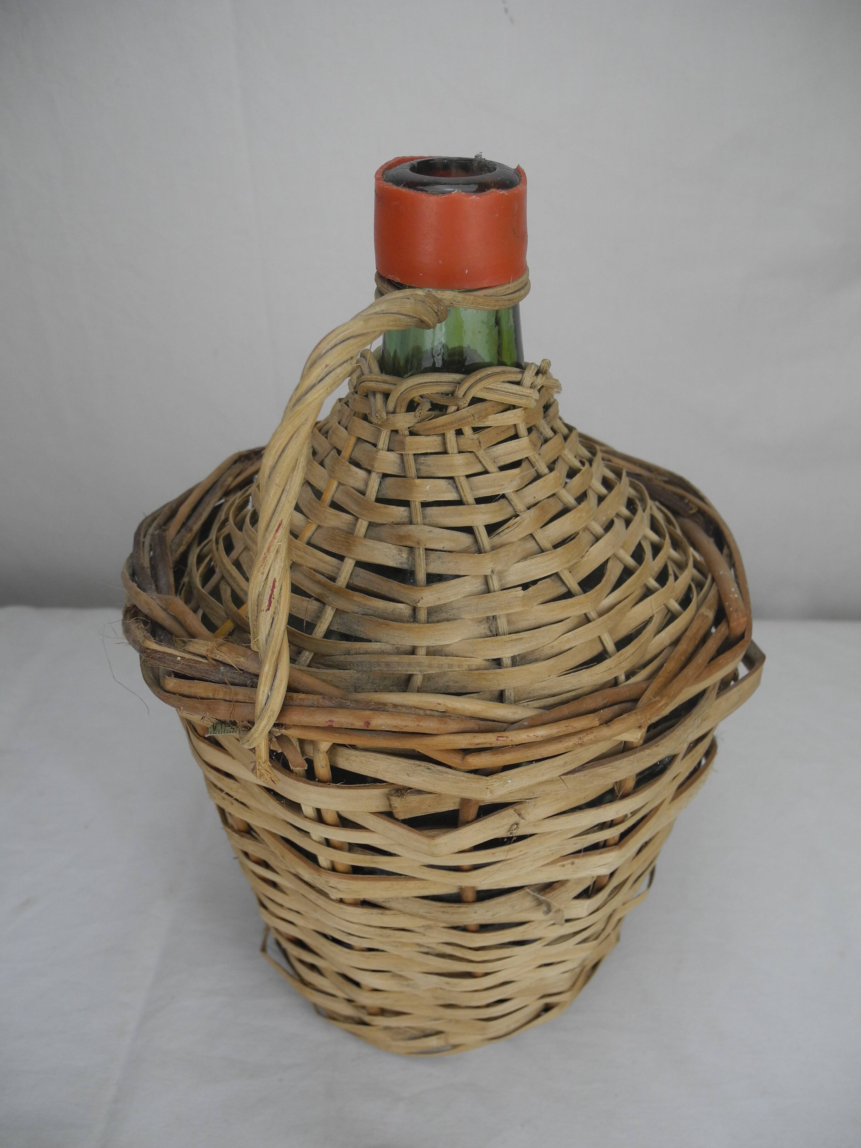 Vintage rattan wicker bottle