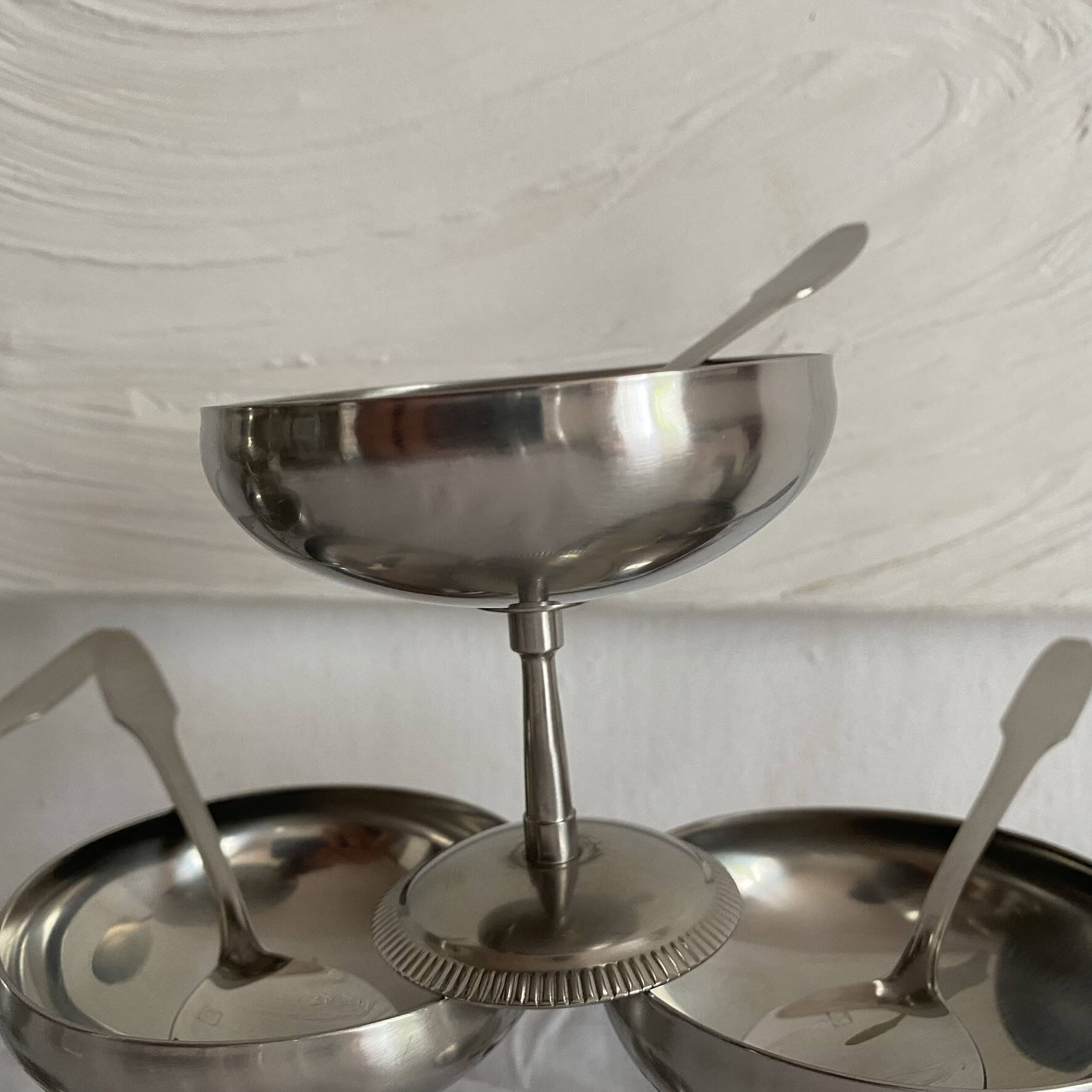 Stainless steel footed bowls Jean Couzon