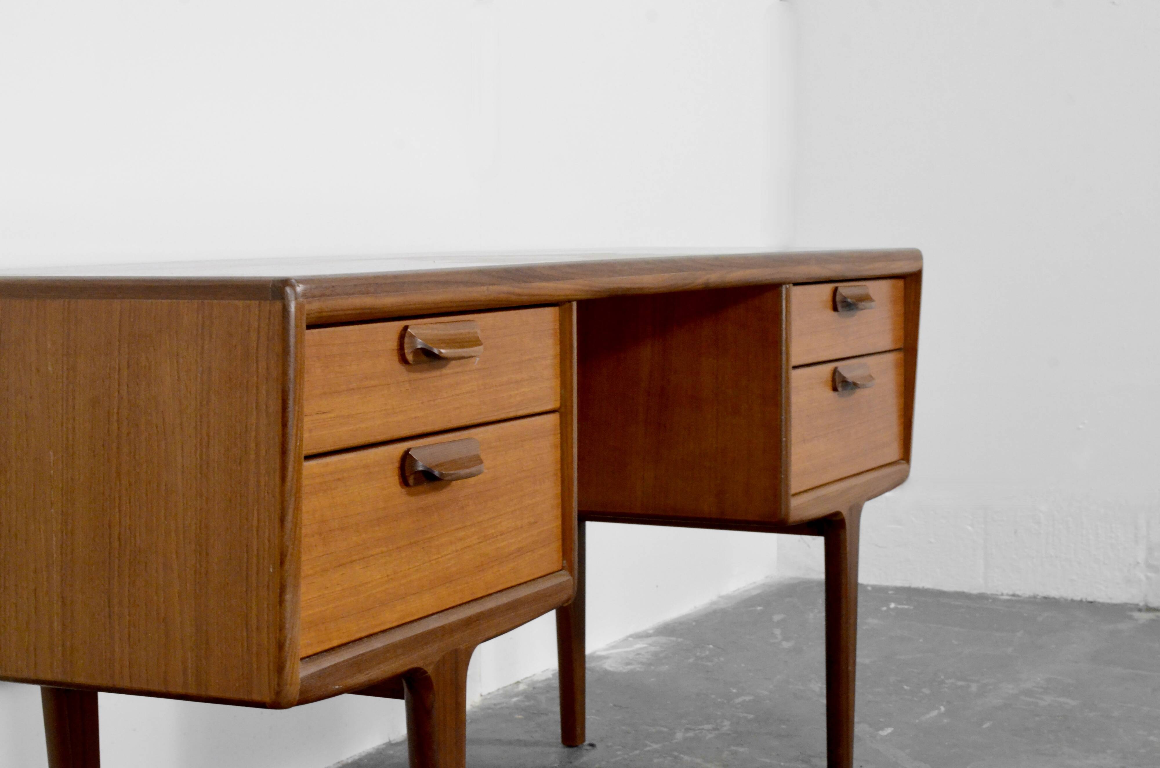 Vintage Midcentury Afromosia Desk From A. Younger Of Great Britain. Deliver