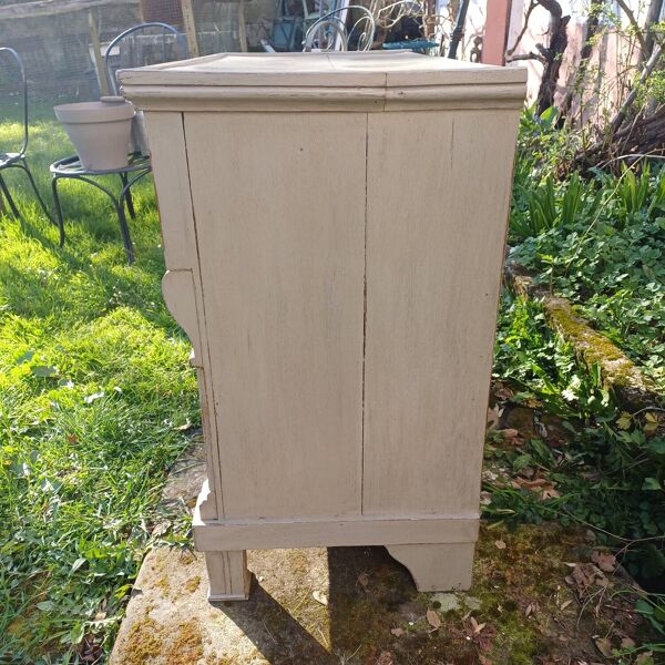 Petite commode de chambre ancienne patiné 3 tiroirs