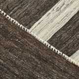 6x10 Brown & Beige Handmade Wool Kilim Rug, 195x324Cm