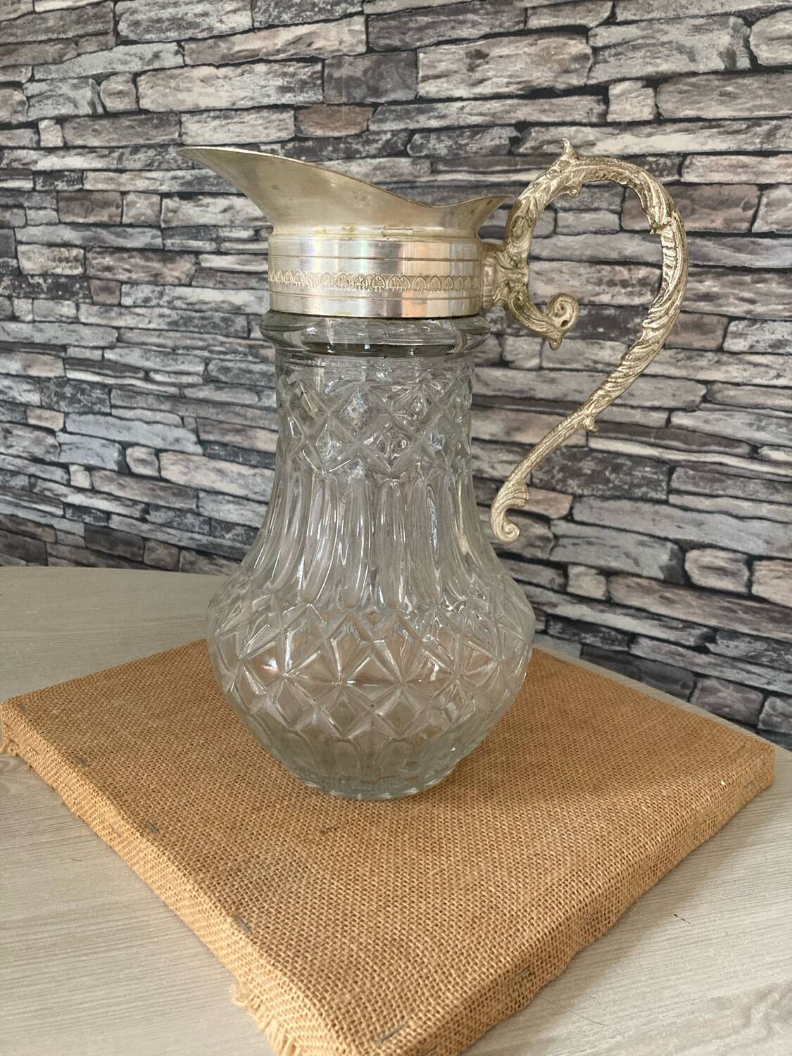 Old Eyguiere type wine carafe from the 1940s in Italy