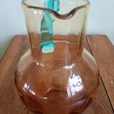 Portieux glassware pitcher - George Sand model - blue and amber