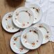 6 assiettes plates anciennes faience Salins - Modèle coquelicot