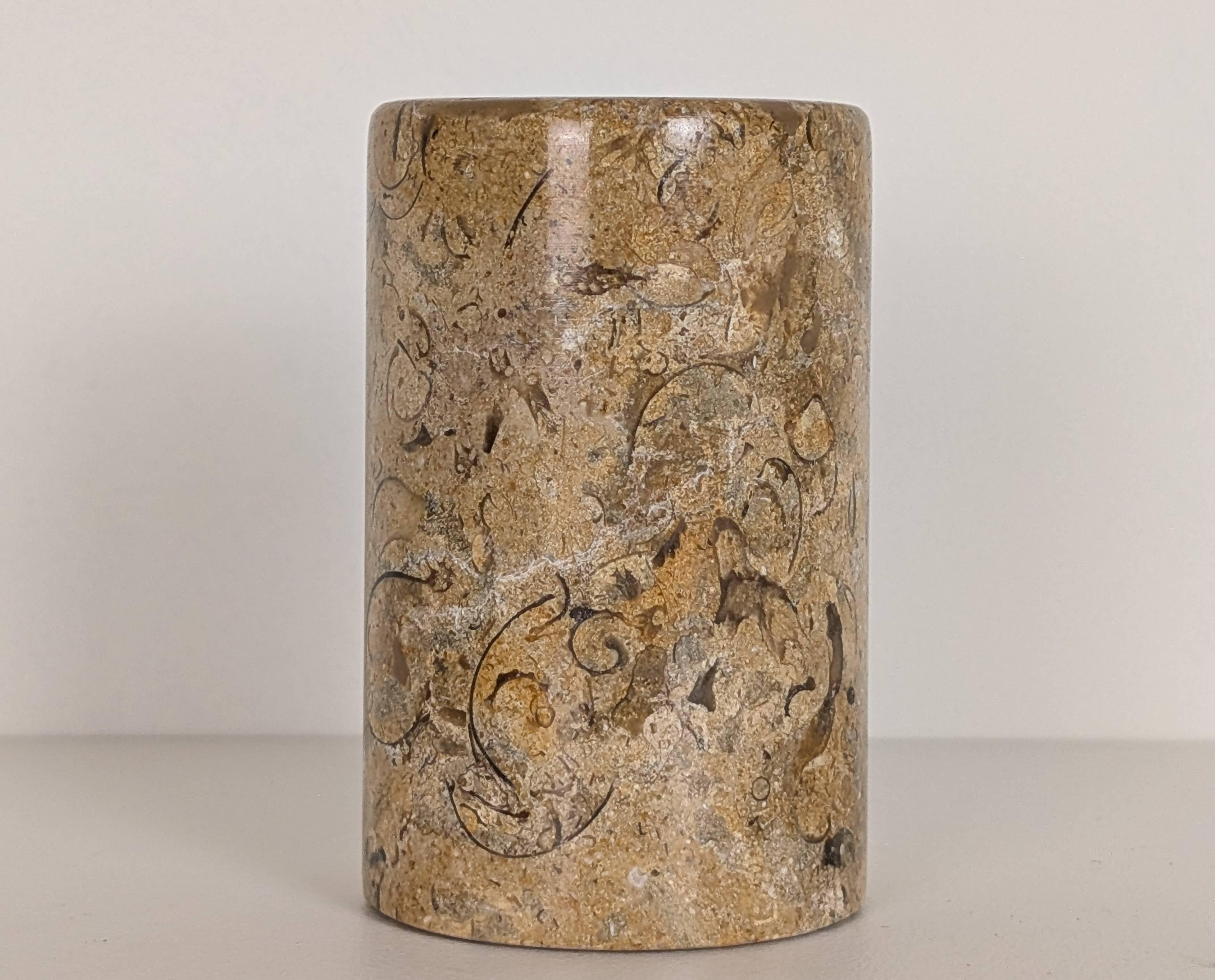 Stone roller vase